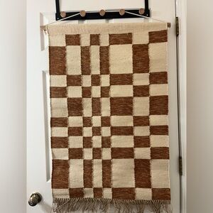 Threshold Brown and Cream Checkered Tapestry